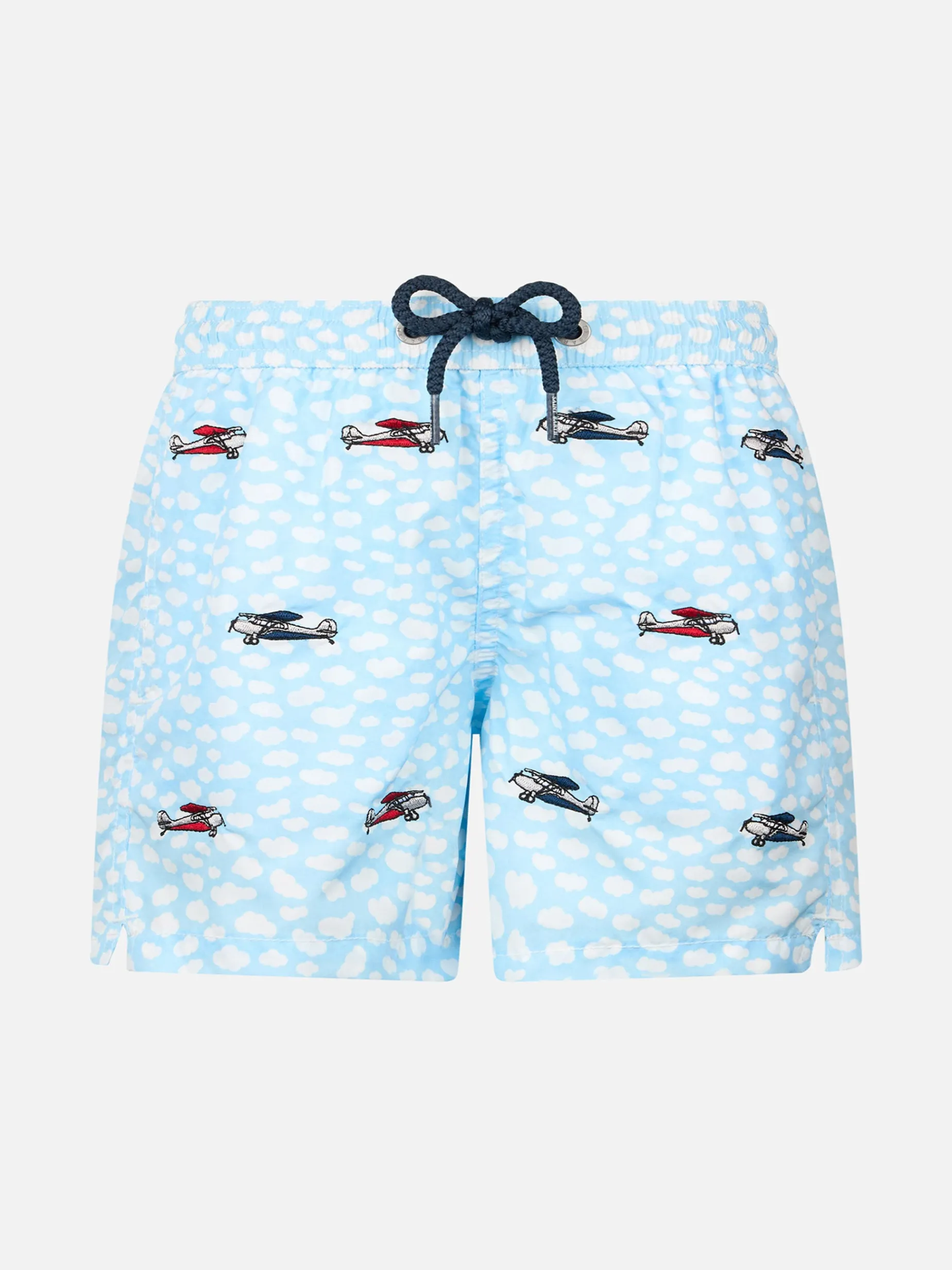 Badeshorts für Jungen aus leichtem Stoff von Jean Lighting mit aufgestickten Flugzeugen
