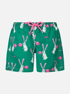 Badeshorts für Jungen aus leichtem Stoff mit Big-Babol-Kaninchen-Print | GROSSE BABOL-SONDERAUSGABE