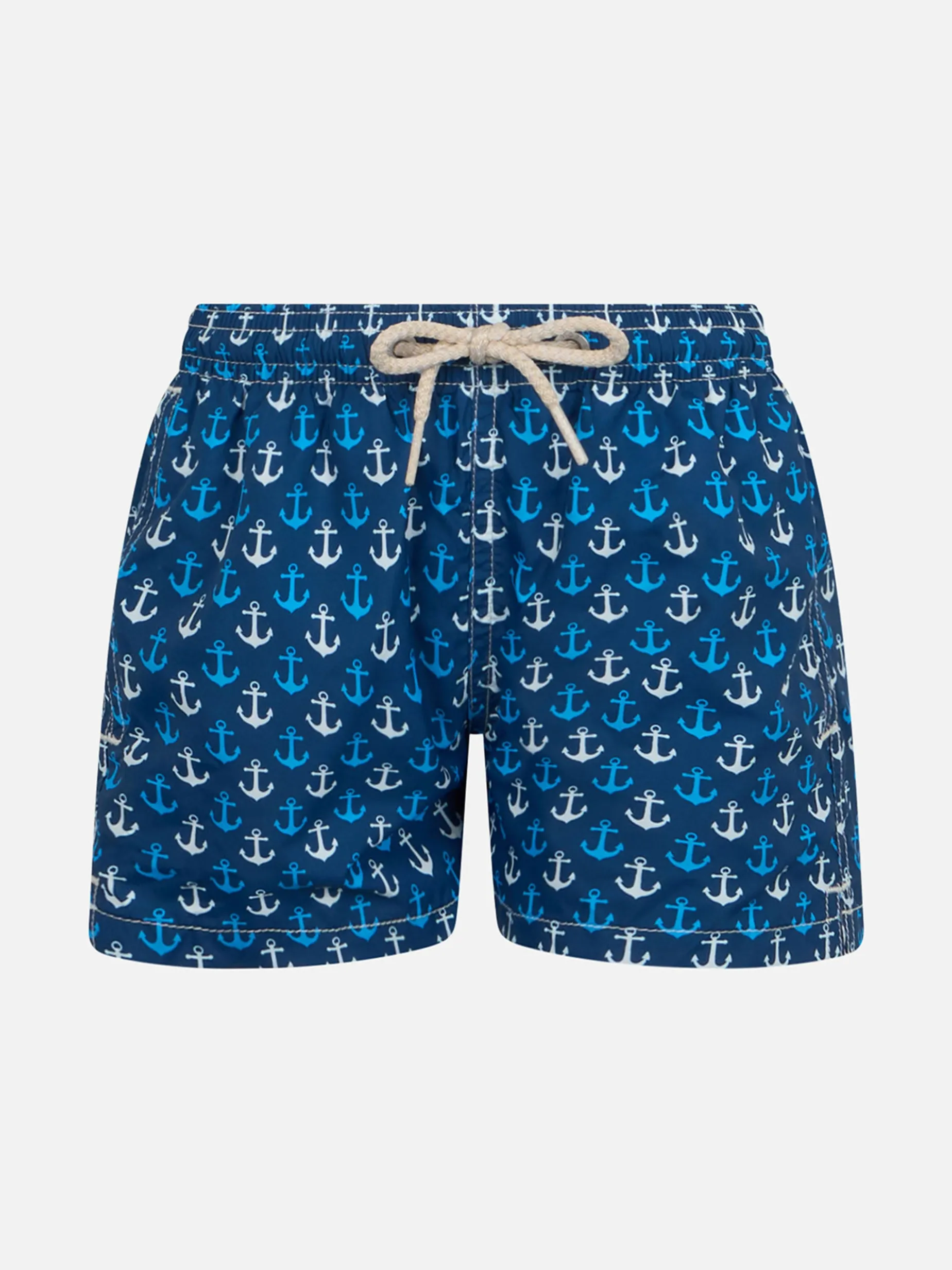 Badeshorts für Jungen aus leichtem Stoff von Jean Lighting mit Anker-Print