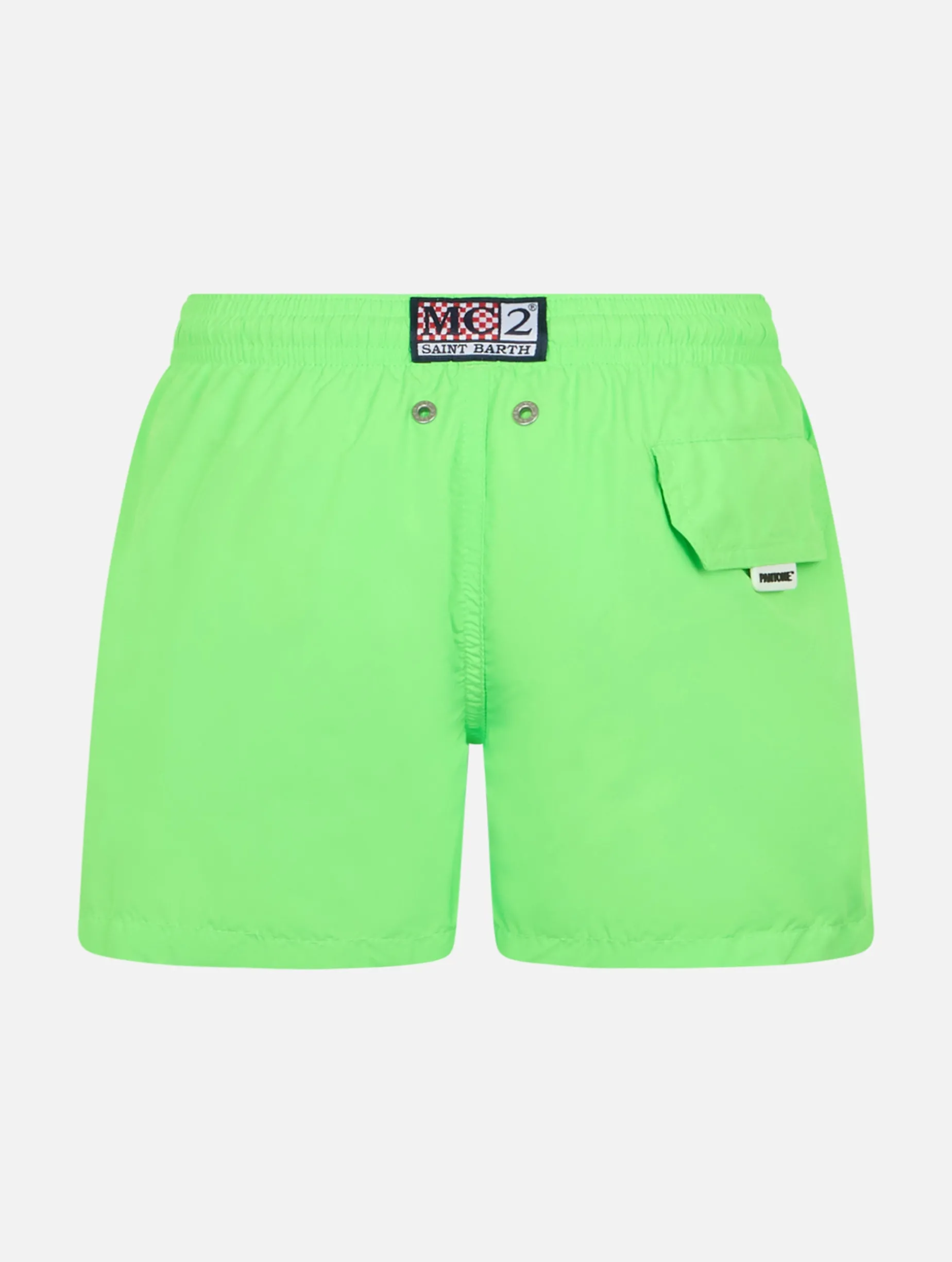 Badeshorts für Jungen aus leichtem Stoff in Neongrün von Jean Lighting Pantone | PANTONE-SONDERAUSGABE