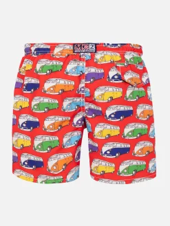 Badeshorts für Jungen aus leichtem Stoff mit Van-Print