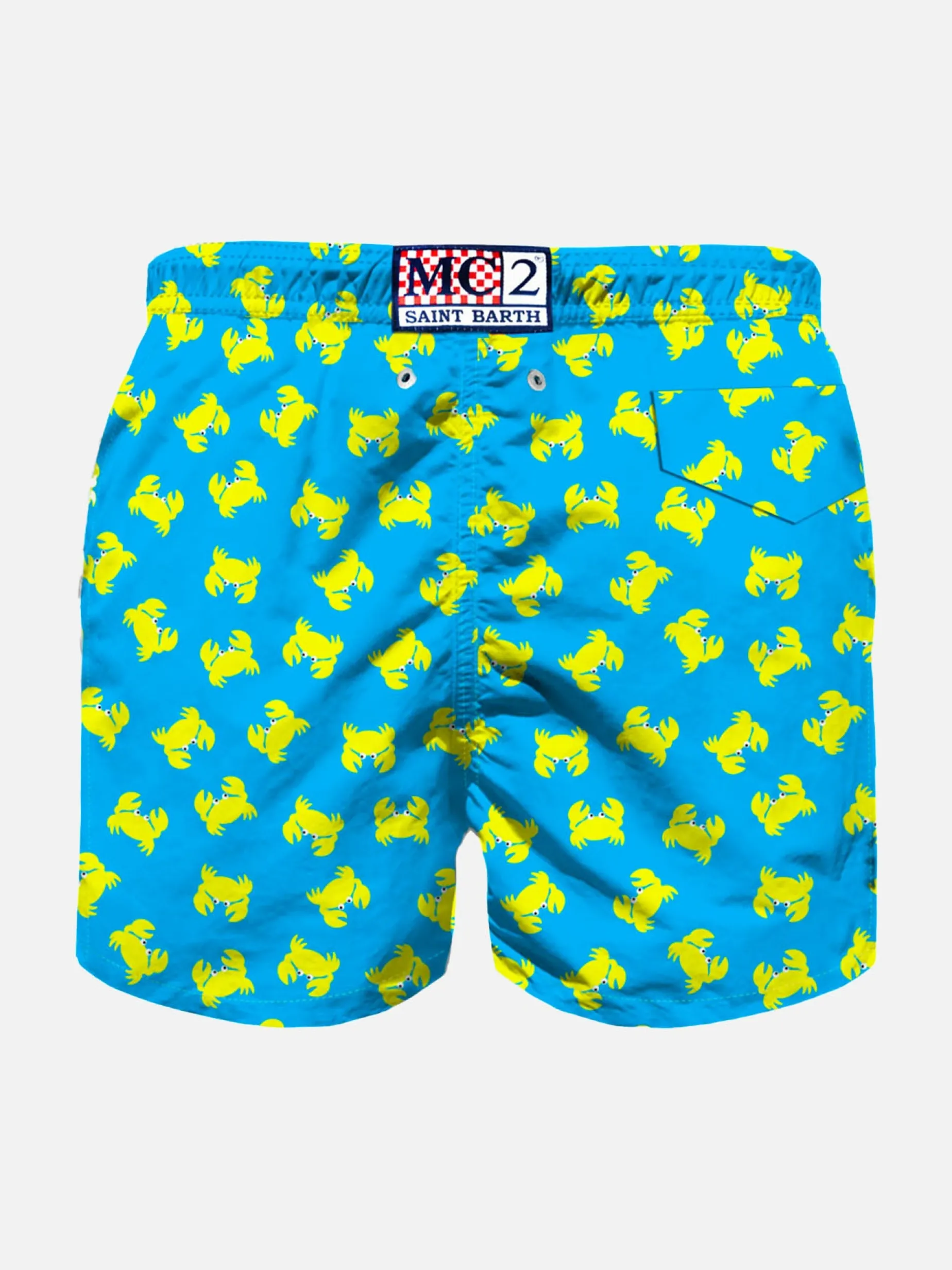 Badeshorts für Jungen aus leichtem Stoff mit Krabbenprint
