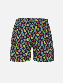 Badeshorts für Jungen aus leichtem Stoff von Jean Lighting mit Bonbonbären-Aufdruck