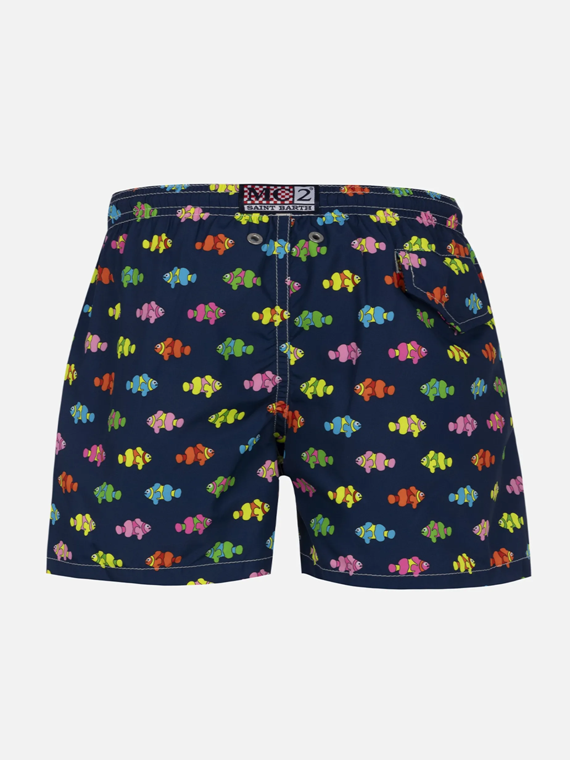 Badeshorts für Jungen aus leichtem Stoff von Jean Lighting mit Fischaufdruck