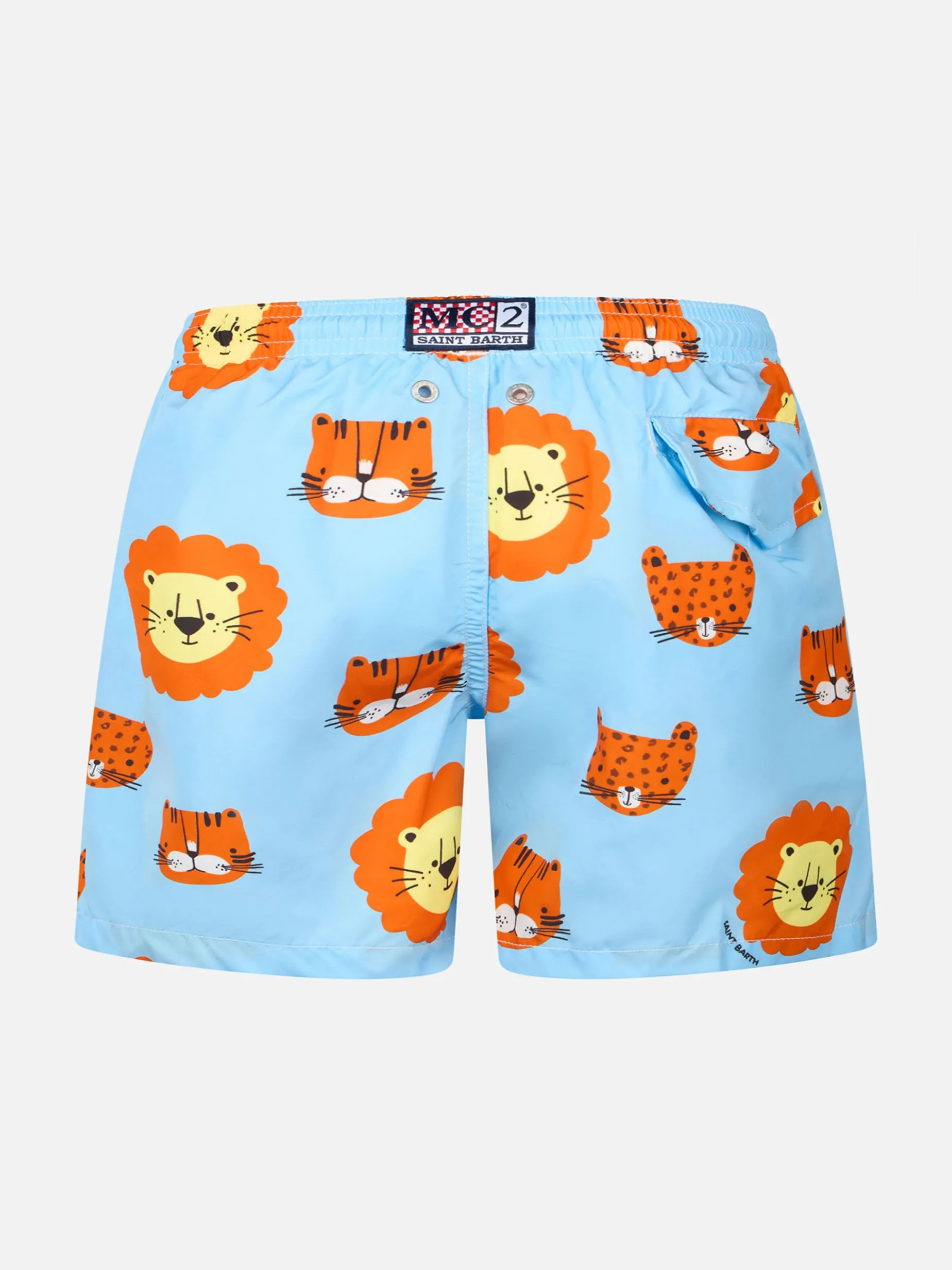 Badeshorts für Jungen aus leichtem Stoff von Jean Lighting mit Löwen-Print