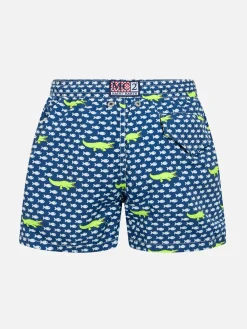 Badeshorts für Jungen aus leichtem Stoff von Jean Lighting mit Krokodildruck