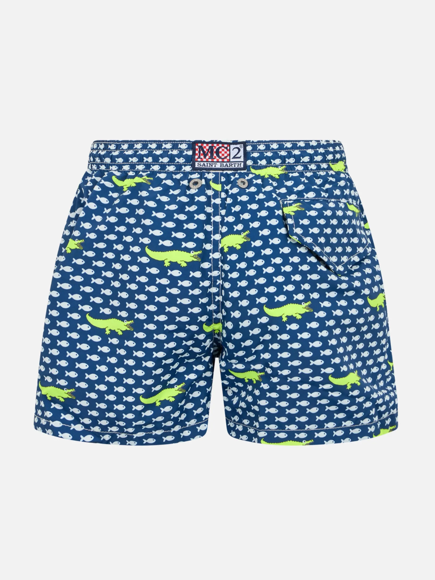 Badeshorts für Jungen aus leichtem Stoff von Jean Lighting mit Krokodildruck