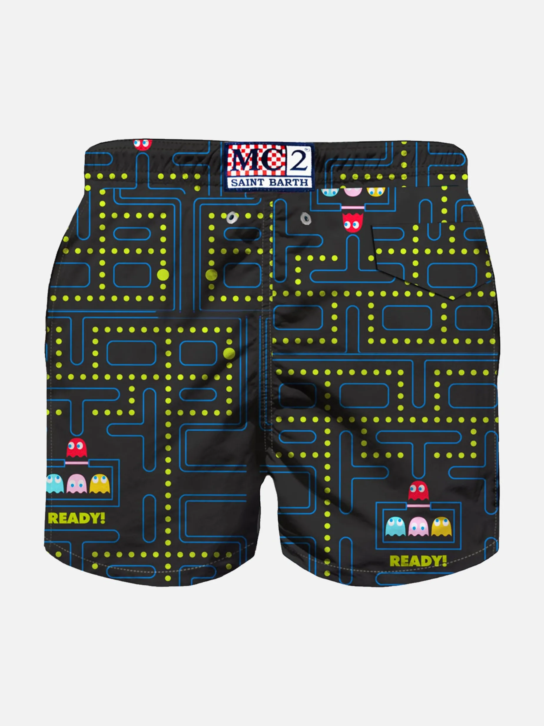 Badeshorts für Jungen aus leichtem Stoff mit Pac-Man-Aufdruck | Pacman©