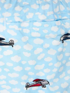 Badeshorts für Jungen aus leichtem Stoff von Jean Lighting mit aufgestickten Flugzeugen