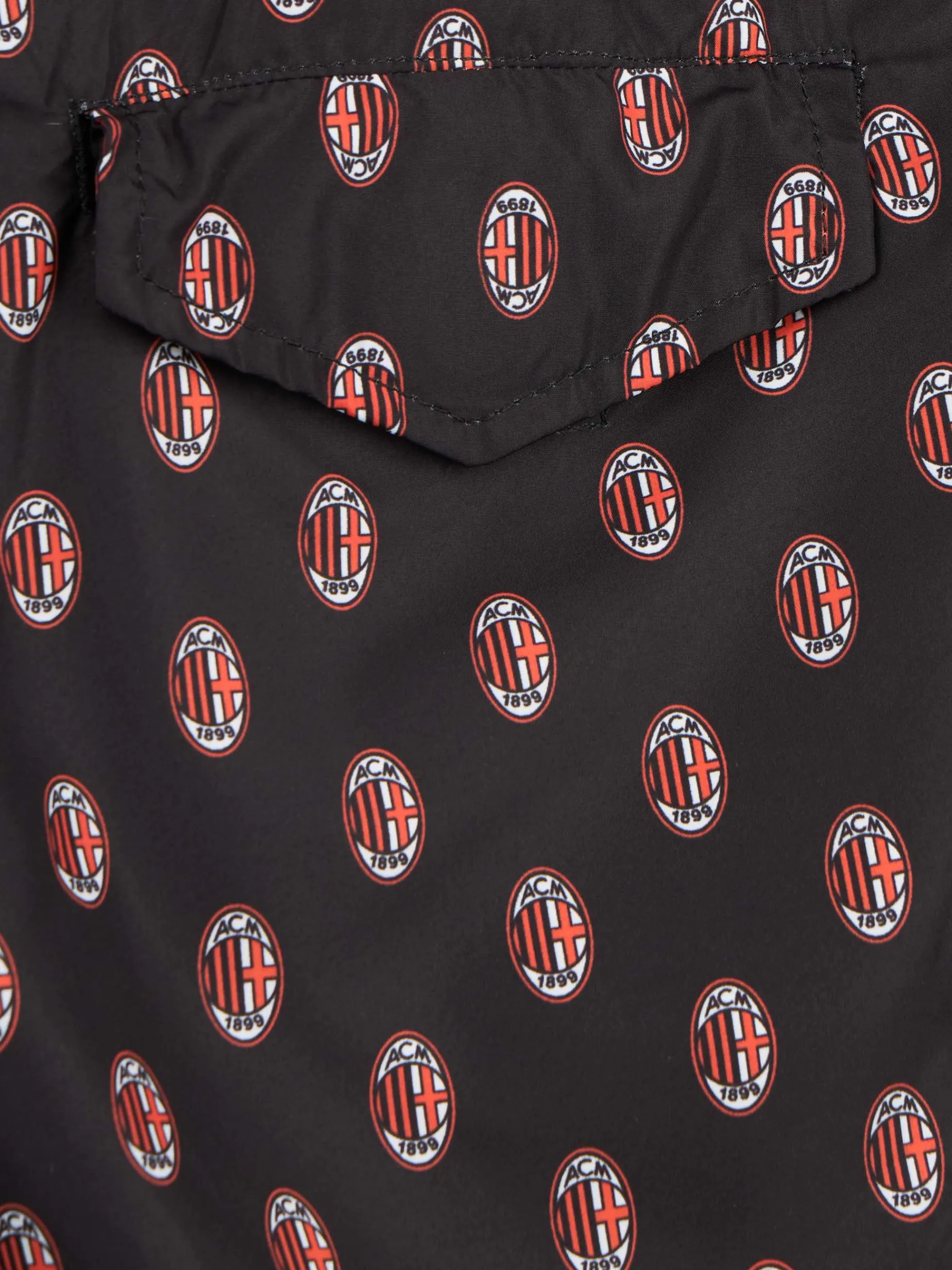 Badeshorts für Jungen aus leichtem Stoff mit Milan-Aufdruck | AC MILAN SPECIAL EDITION