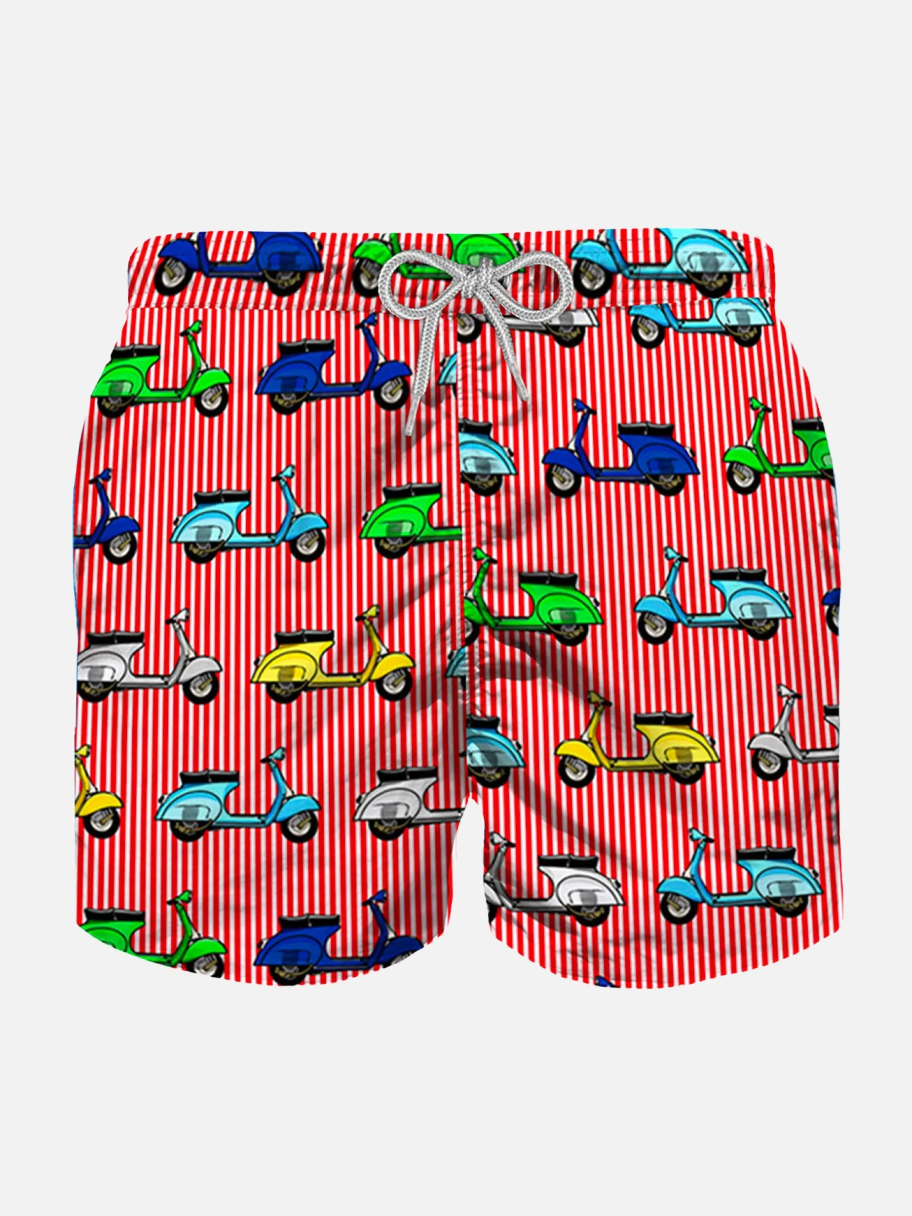 Badeshorts für Jungen mit mehrfarbigem Vespa-Allover-Print | VESPA PIAGGIO©
