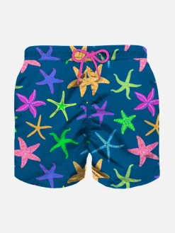 Badeshorts für Jungen mit mehrfarbigem Seestern-Print