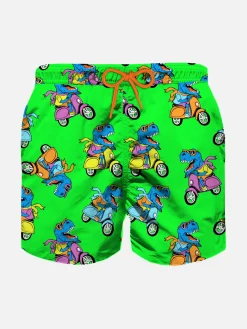 Badeshorts für Jungen mit mehrfarbigem Reiter-T-Rex
