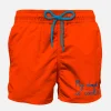 Badeshorts für Jungen mit der Stickerei „My Dad is Cool“.