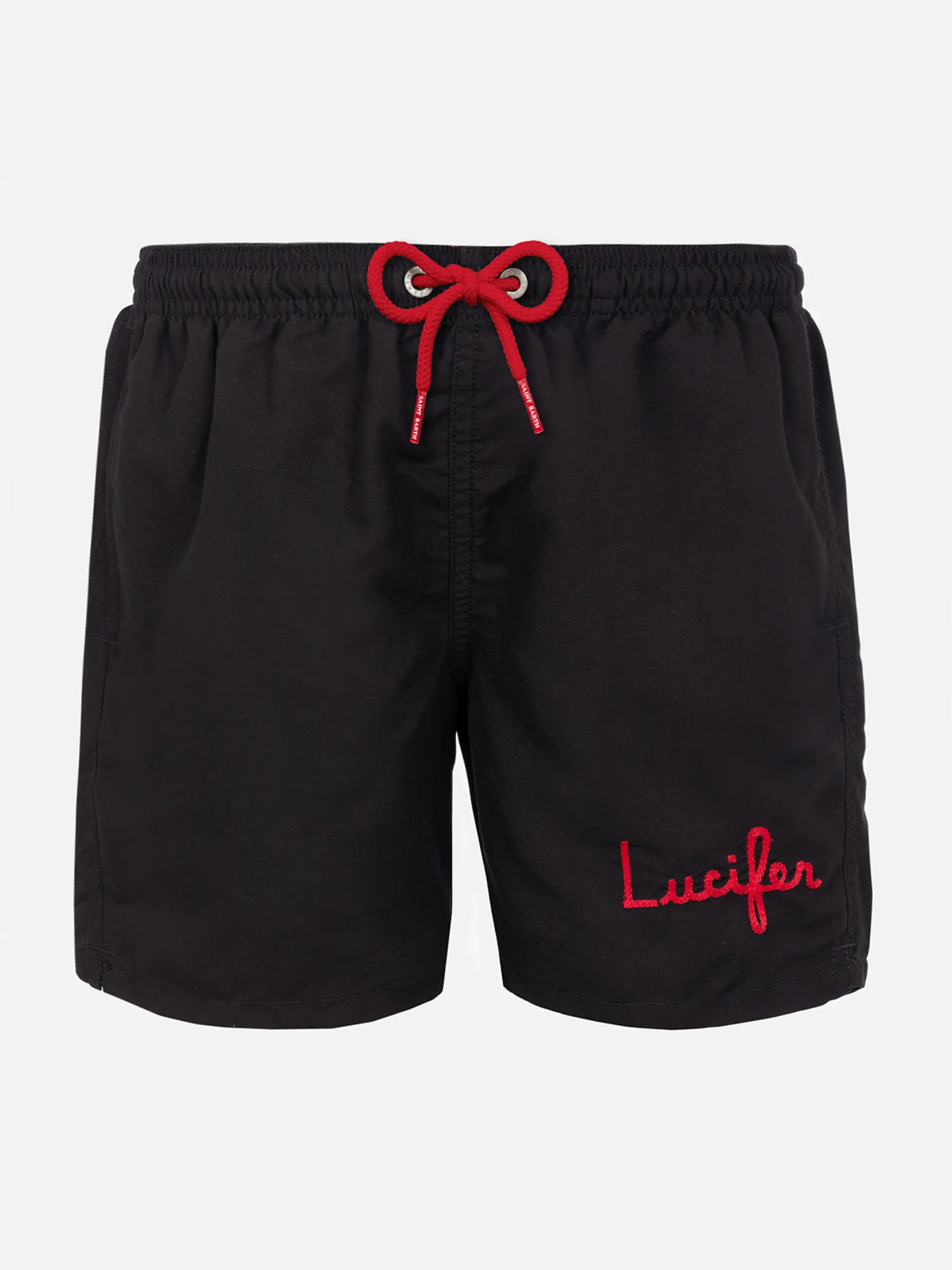 Badeshorts für Jungen mit Lucifer-Stickerei
