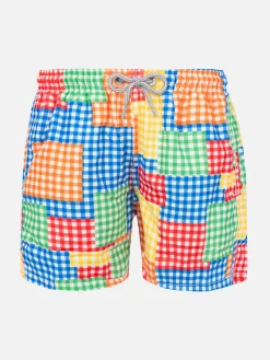 Badeshorts für Jungen mit Gingham-Print
