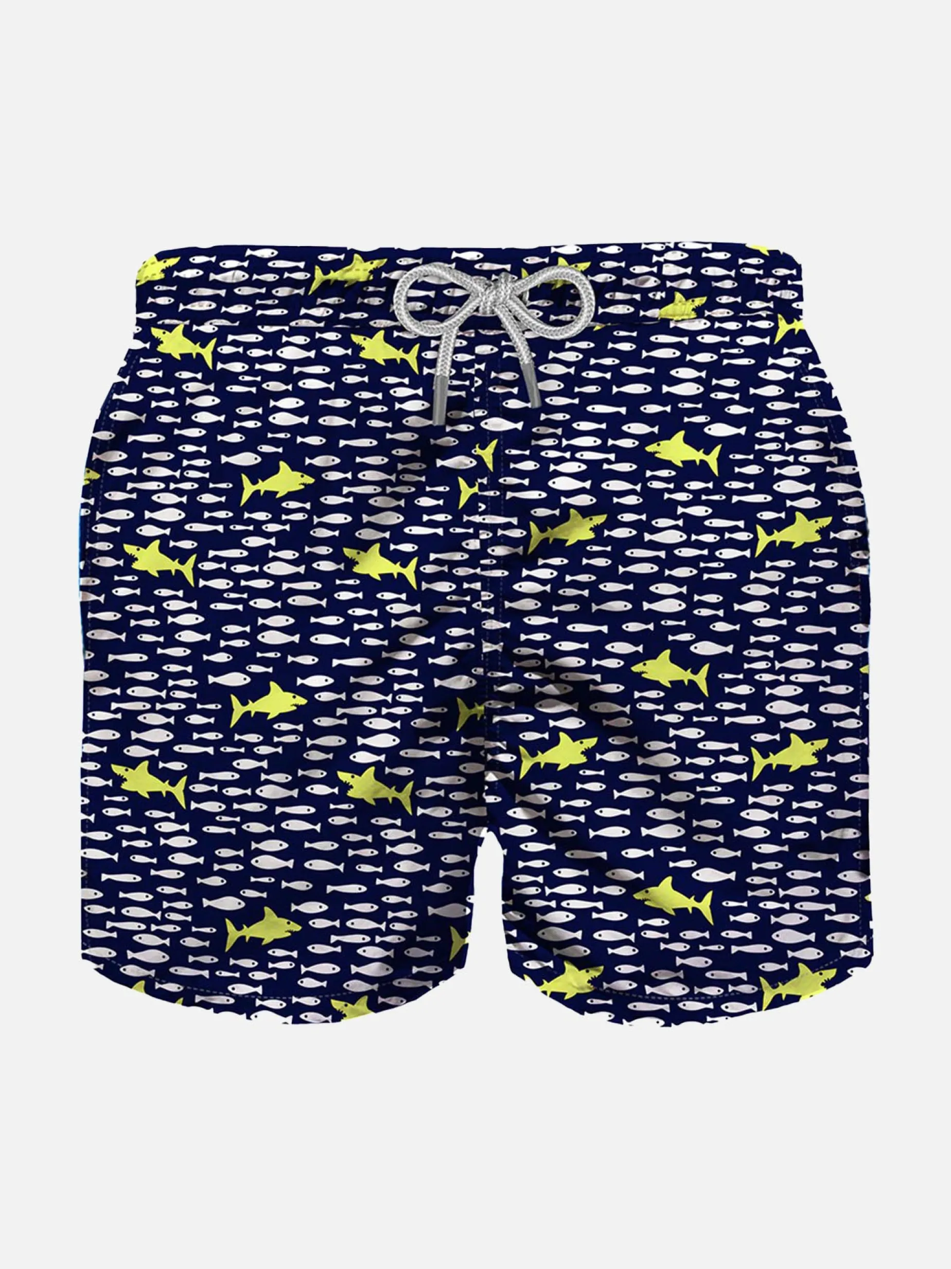 Badeshorts für Jungen mit Hai- und Fischaufdruck
