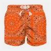 Badeshorts für Jungen mit orangefarbenem Bandana-Print