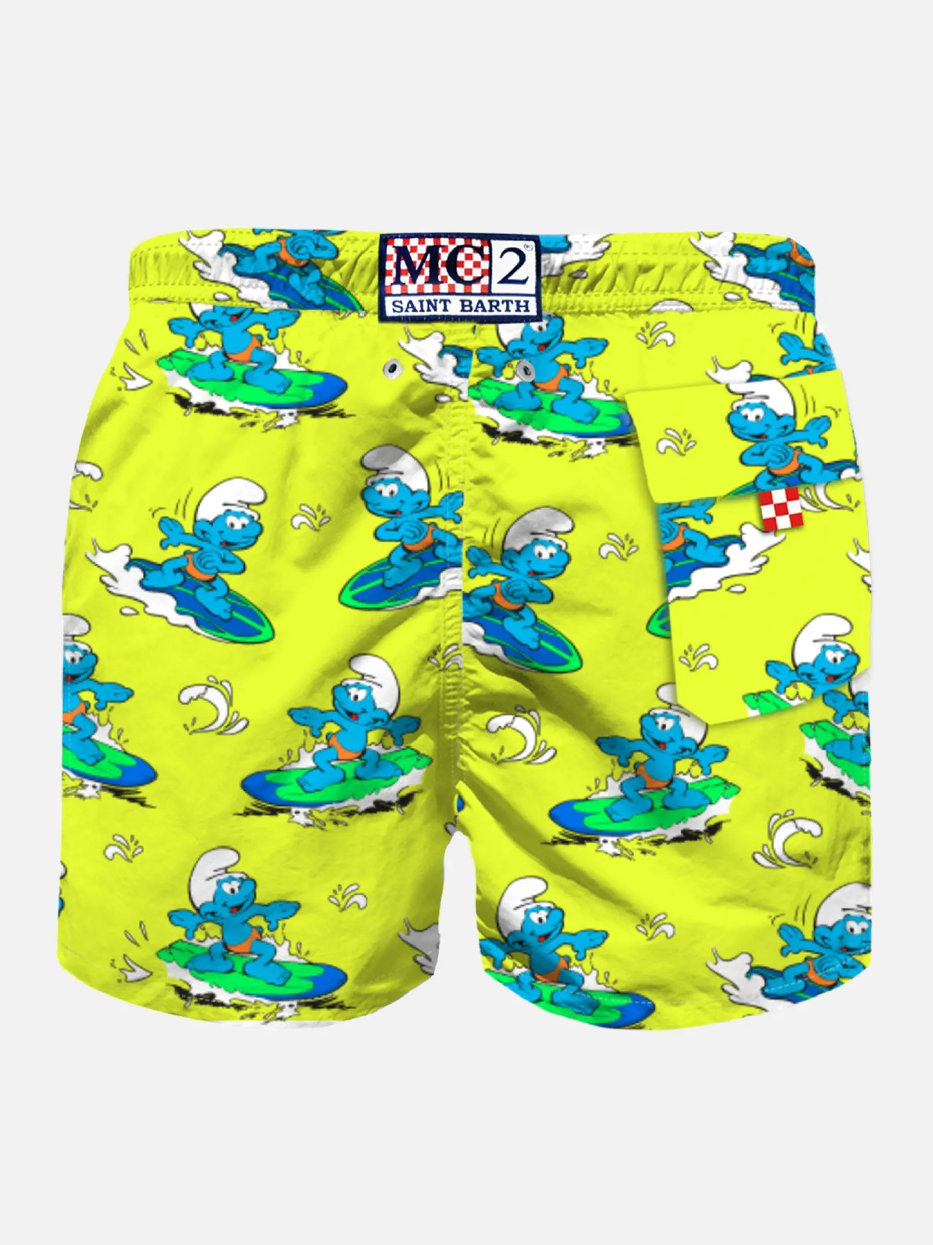 Badeshorts für Jungen mit Surfer-Schlumpf-Aufdruck | DIE SCHLÜMPFE SONDEREDITION