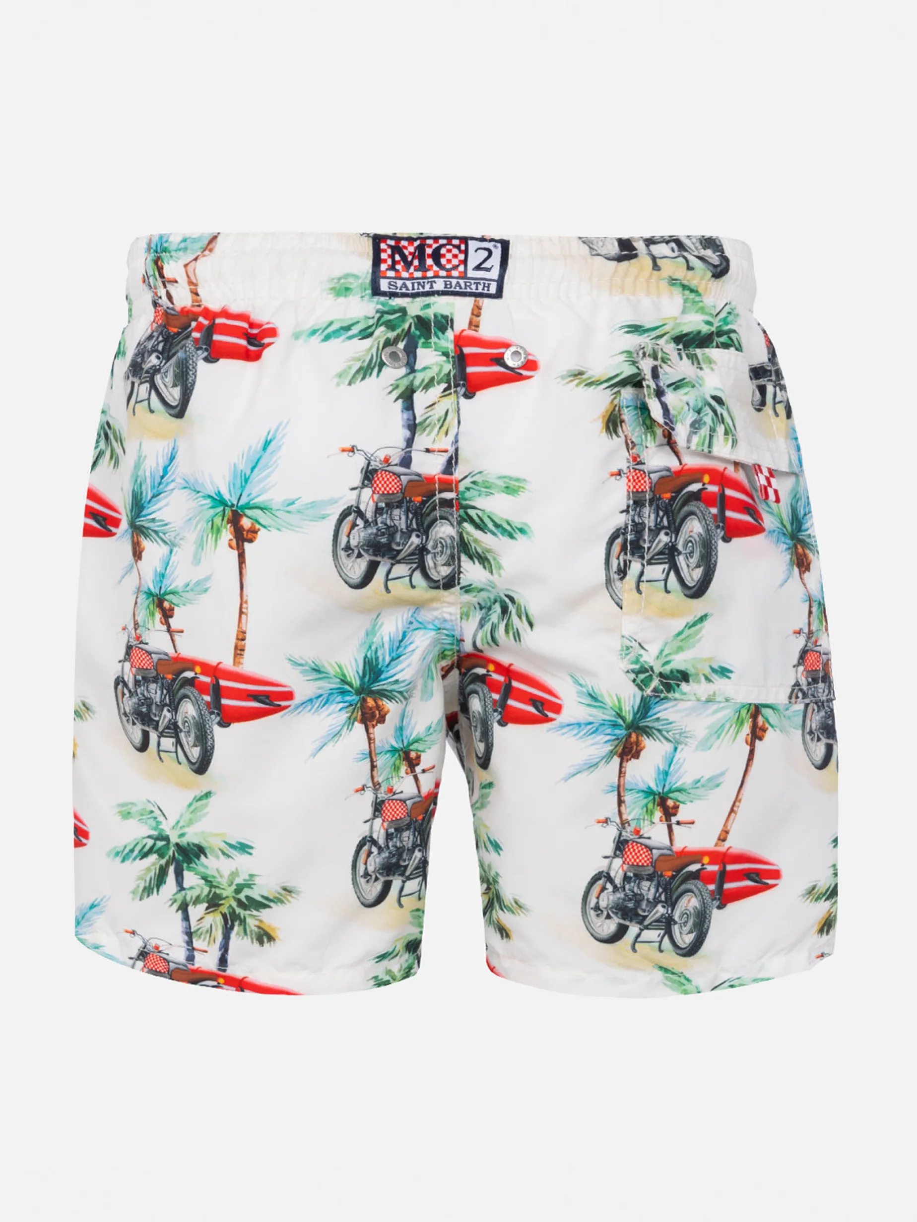 Badeshorts für Jungen mit Surfer-Print von Saint Barth