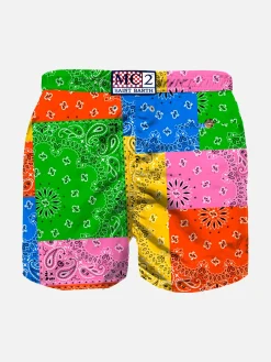 Badeshorts für Jungen mit mehrfarbigem Bandana-Print