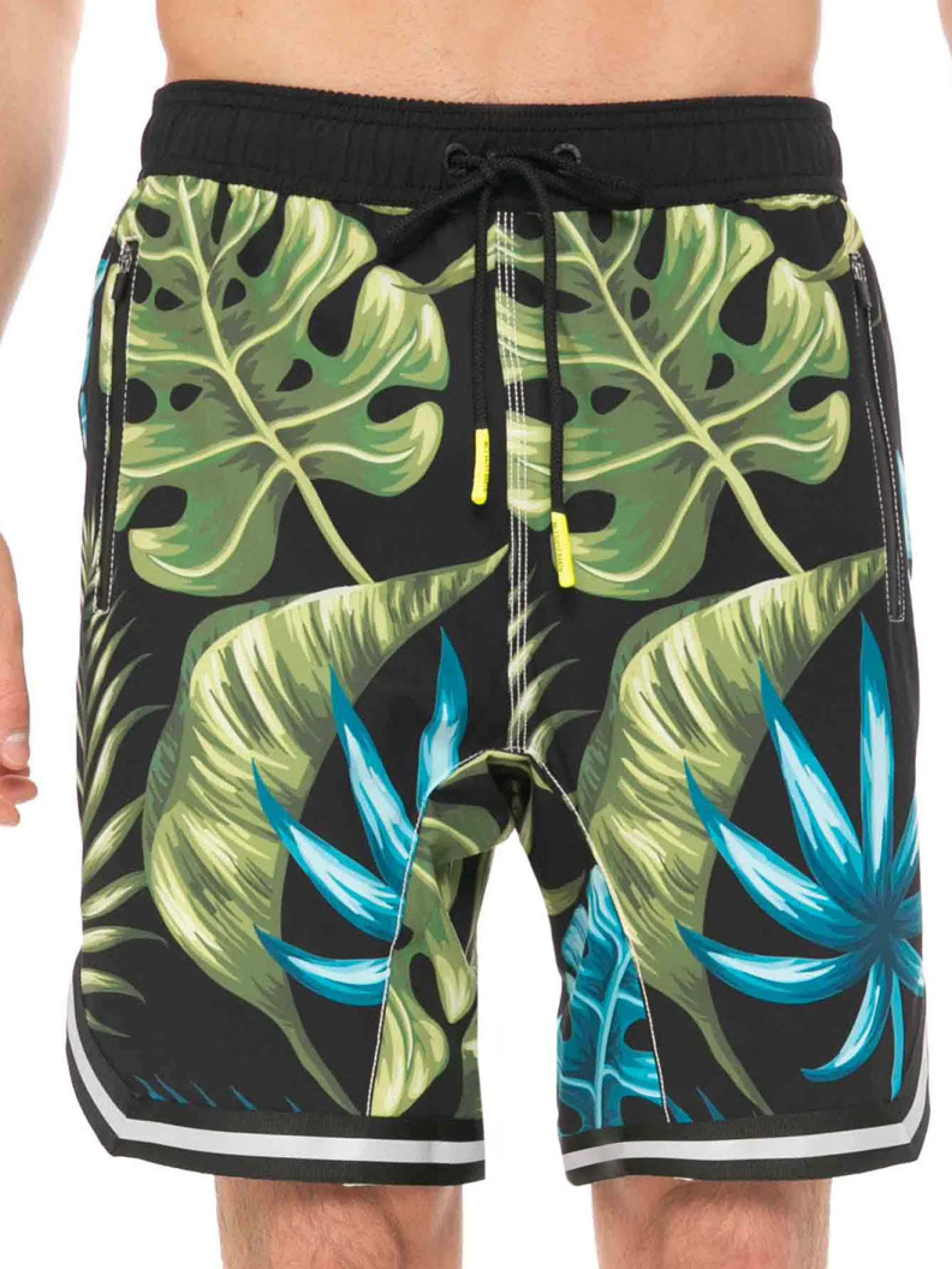 Badeshorts mit tropischem Print im Surf-Stil