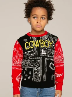 Bandana-Pullover für Jungen mit Cowboy-Stickerei