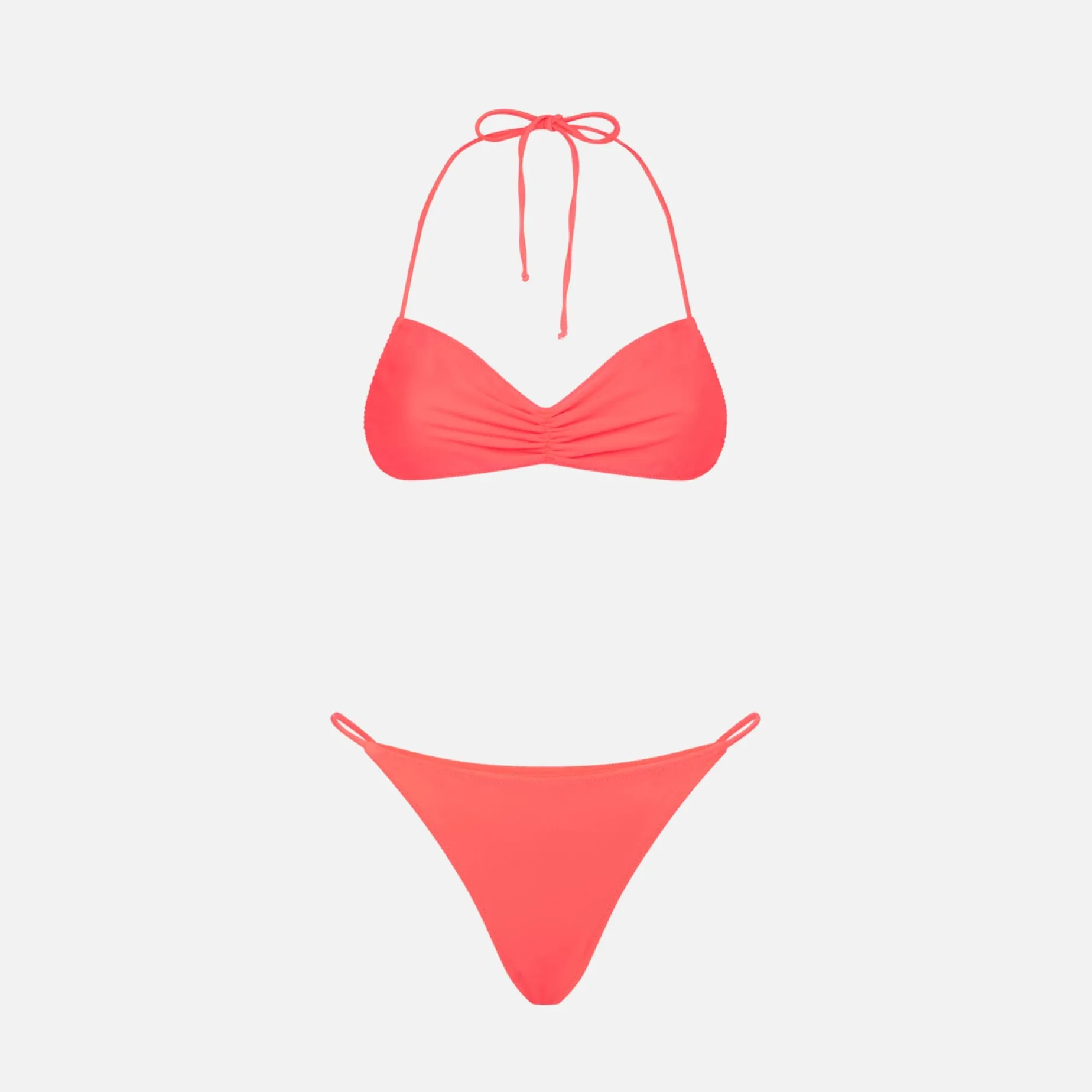 Bandeau-Bikini für Damen in Neonrot
