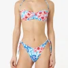 Bandeau-Bikini für Damen mit Blumenprint