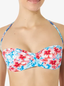 Bandeau-Bikini für Damen mit Blumenprint