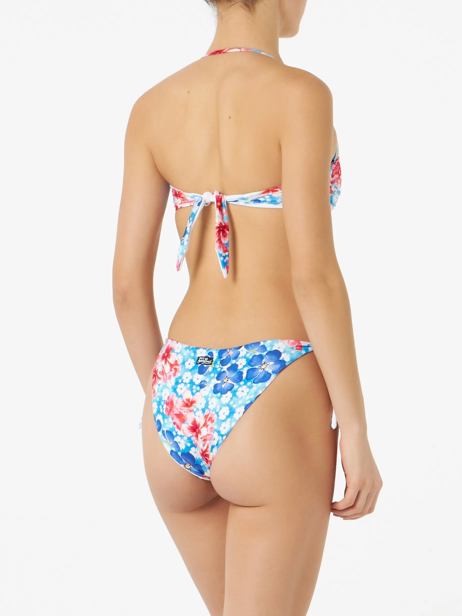 Bandeau-Bikini für Damen mit Blumenprint
