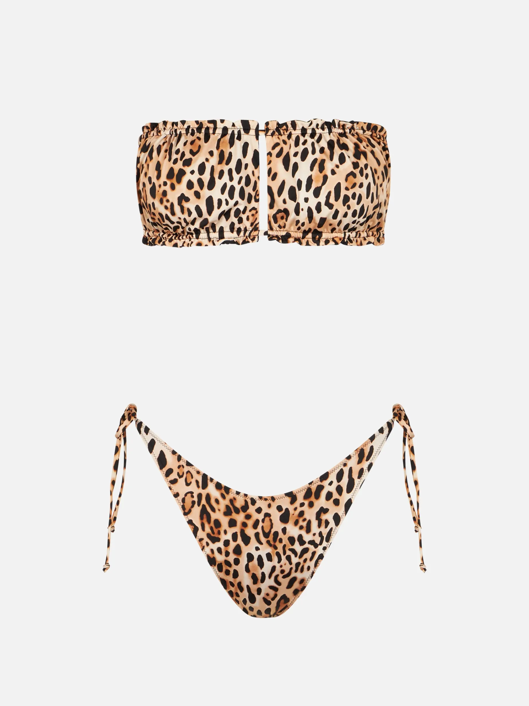 Bandeau-Bikini für Damen mit Leopardenmuster