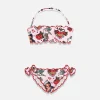 Bandeau-Bikini für Mädchen mit Meerjungfrauen-Print