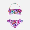 Bandeau-Bikini für Mädchen mit mehrfarbigen Blumen