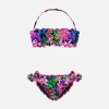 Bandeau-Bikini für Mädchen mit Blumenprint