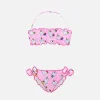 Bandeau-Bikini für Mädchen mit Katzenprint