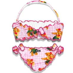 Bandeau-Bikini für Mädchen mit Hawaii-Bären-Print