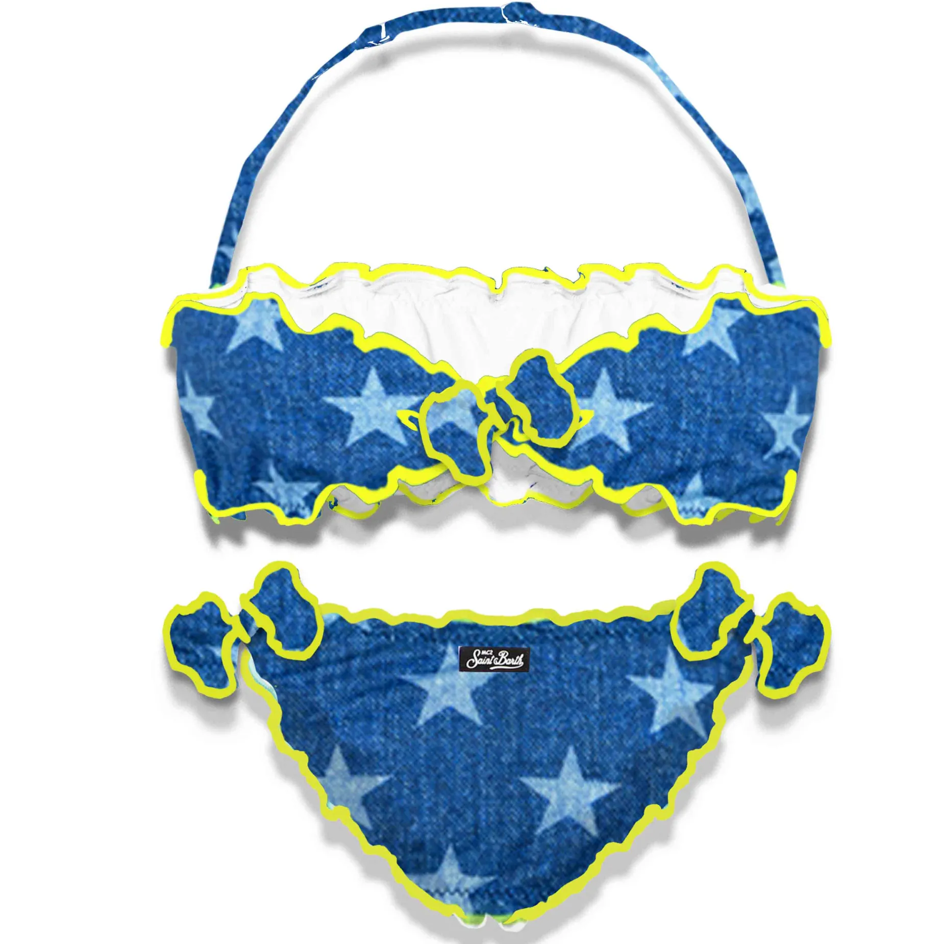Bandeau-Bikini für Mädchen mit Sternenprint