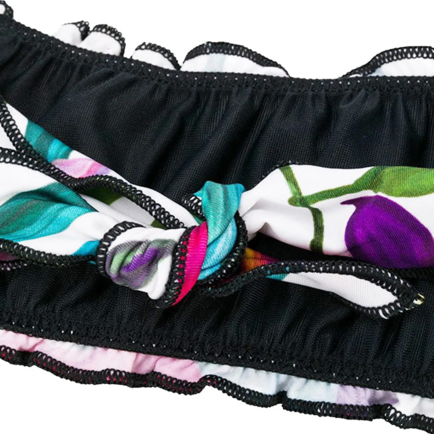 Bandeau-Bikini für Mädchen mit tropischen Blättern