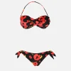 Bandeau-Bikini mit Blumenmuster