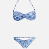 Bandeau-Bikini mit optischem Aufdruck