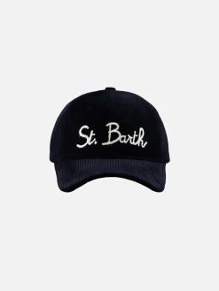 Baseballkappe aus Cord mit St. Barth-Stickerei
