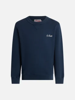 Baumwollfleece-Sweatshirt mit Rundhalsausschnitt für Jungen Cooper Jr. mit Stickerei