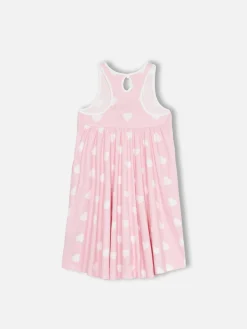 Baumwollkleid Masha für Mädchen mit Print und „I love St Barth“-Stickerei