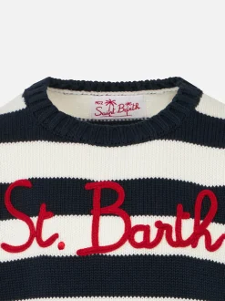 Baumwollpullover für Jungen mit St. Barth-Stickerei