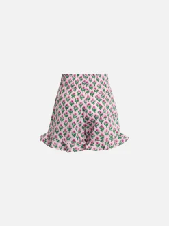 Baumwoll-Rüschenshorts Ander P für Mädchen mit Blumendruck