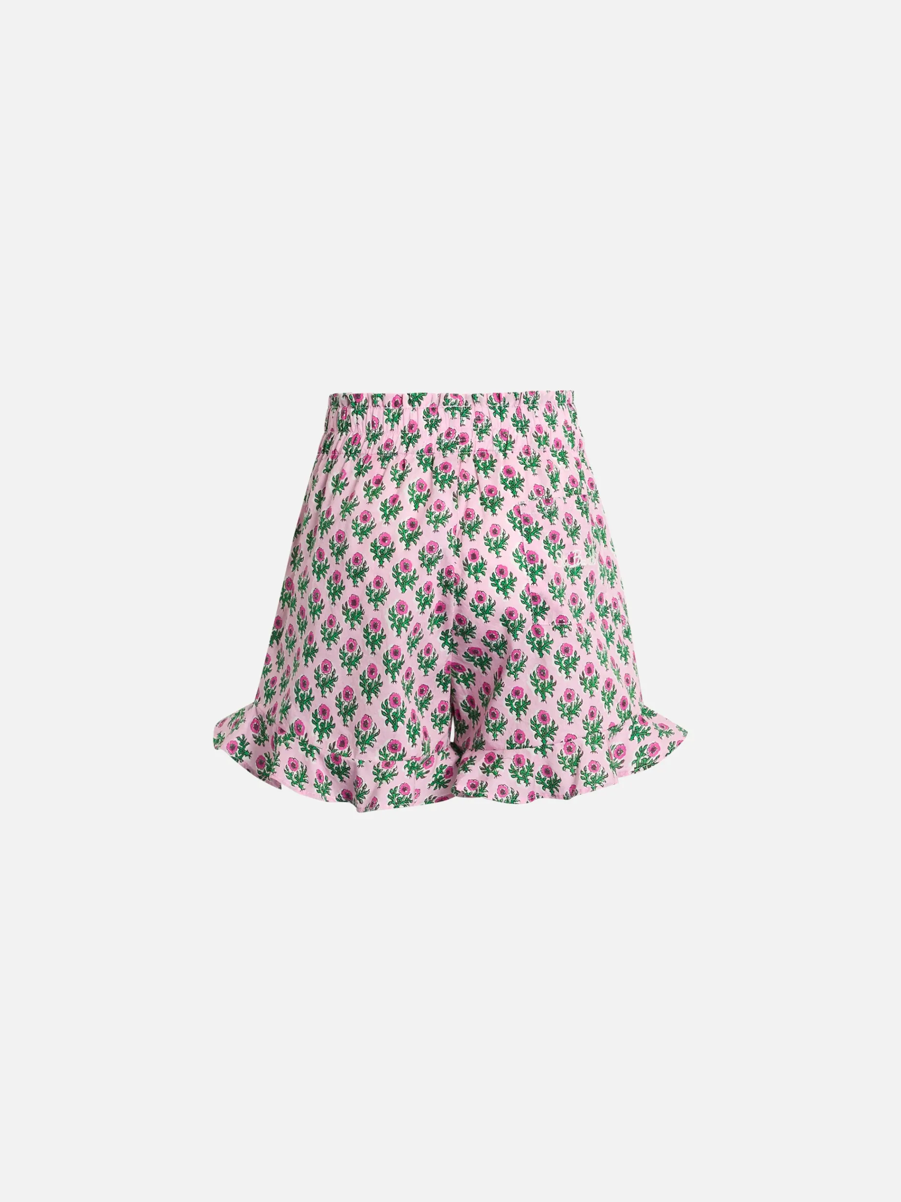 Baumwoll-Rüschenshorts Ander P für Mädchen mit Blumendruck