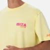 Baumwoll-T-Shirt für Herren mit platziertem „Ibiza Addicted“-Postkartendruck