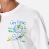 Baumwoll-T-Shirt für Herren mit Gin-Tonic-Aufdruck und Stickerei