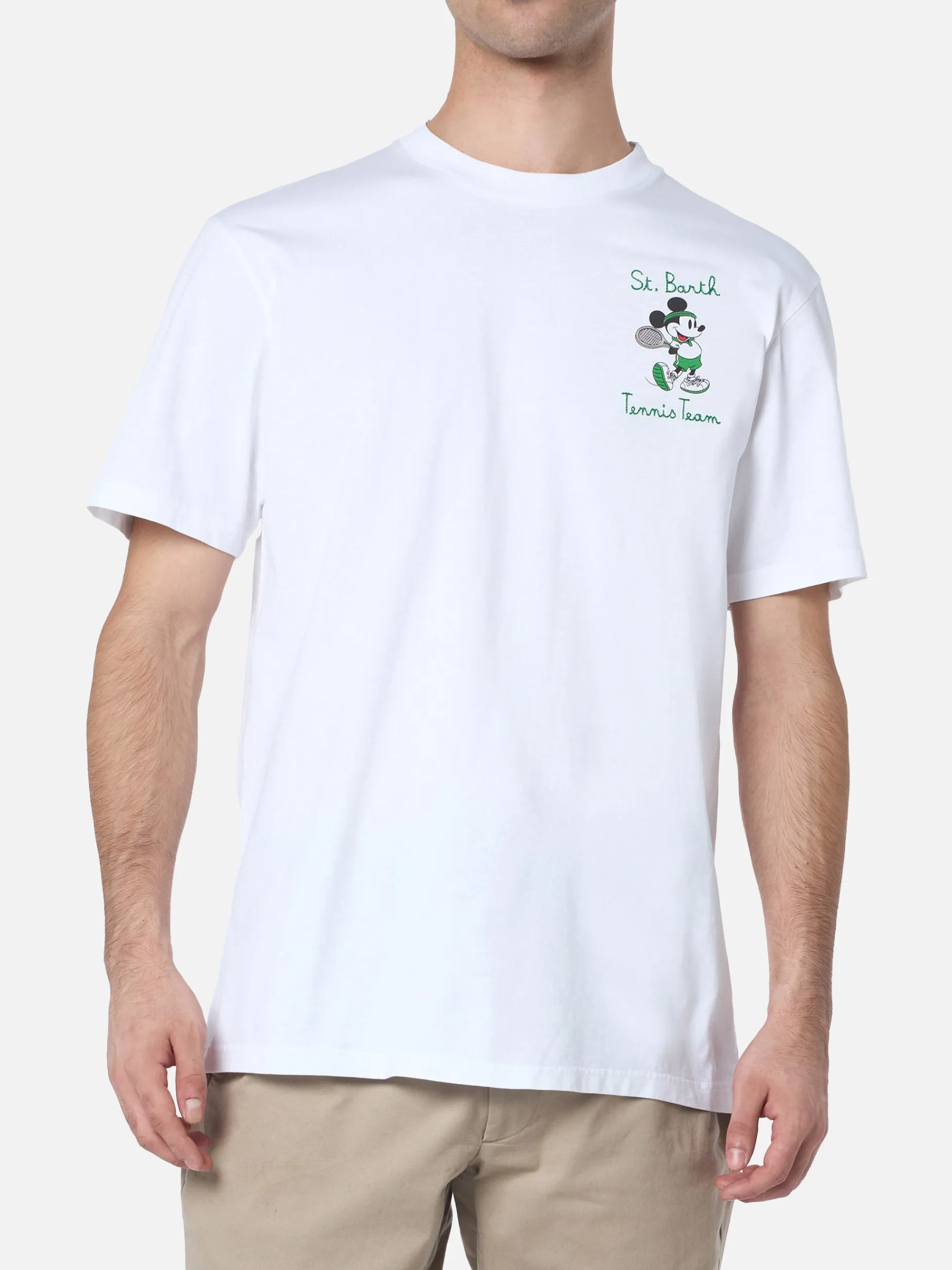 Baumwoll-T-Shirt für Herren mit Mickey Mouse-Aufdruck und Stickerei | DISNEY SPECIAL EDITION